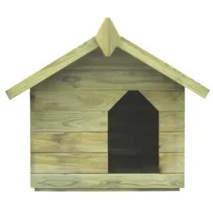 Cușcă de câine grădină, acoperiș detașabil, lemn de pin tratat - Această cușcă de câine, din lemn, pentru grădină, va adăuga o notă de stil natural în spațiul dvs. de locuit în aer liber, datorită designului său rus...