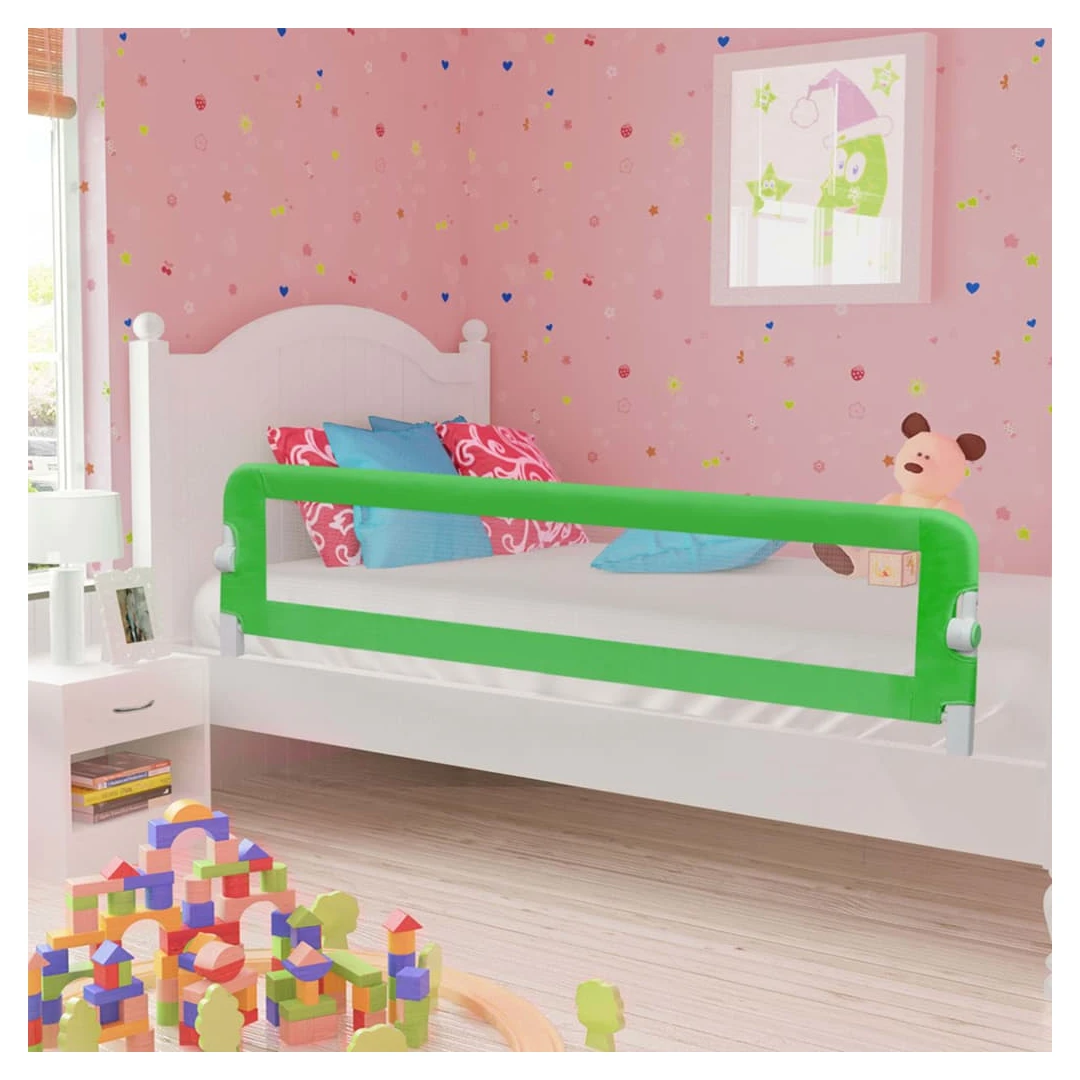 Balustradă de protecție pat copii, verde, 180x42 cm, poliester - Această balustradă de siguranță pentru pat este ideală pentru a-i împiedica pe micuții dvs. să cadă din pat în timpul somnului. Prevăzută cu un buton...