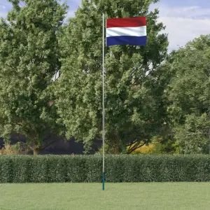 Steag Olanda și stâlp din aluminiu, 6,23 m - Combinând stâlpul secțional cu steagul Olandei, acest set de steag național va deveni elementul de atracție din grădina dvs., la petreceri sau la even...