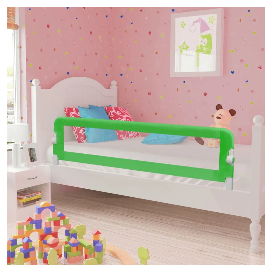 Balustradă de protecție pat copii, 2 buc., verde, 150x42 cm - Această balustradă de protecție pentru pat este ideală pentru a vă asigura că micuții dvs. nu vor cădea din pat în timpul somnului. Prevăzută cu un bu...