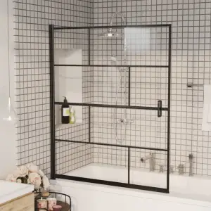 Cabină de duș, negru, 116x140 cm, ESG - Această cabină de duș combină stilul cu funcționalitatea și se va potrivi perfect în decorul băii dvs. Profilul din aluminiu și panoul ESG (sticlă sec...