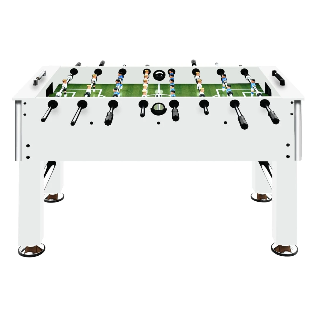 Masă de fotbal, alb, 140x74,5x87,5 cm, oțel, 60 kg - Puteți găzdui un joc de fotbal de masă profesionist în confortul propriei dvs. case cu această masă de fotbal. Este potrivită pentru jocul unu-la-unu...