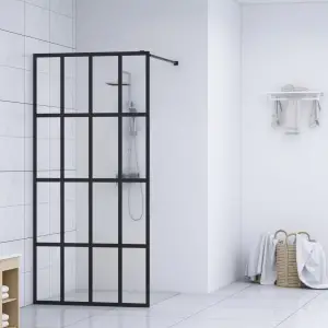 Paravan duș walk-in, 90x195 cm, sticlă securizată transparentă - Aduceți o notă de estetică industrială în baia dvs. cu acest paravan de duș walk-in modern! Panoul de duș se bucură de un design rafinat, din material...