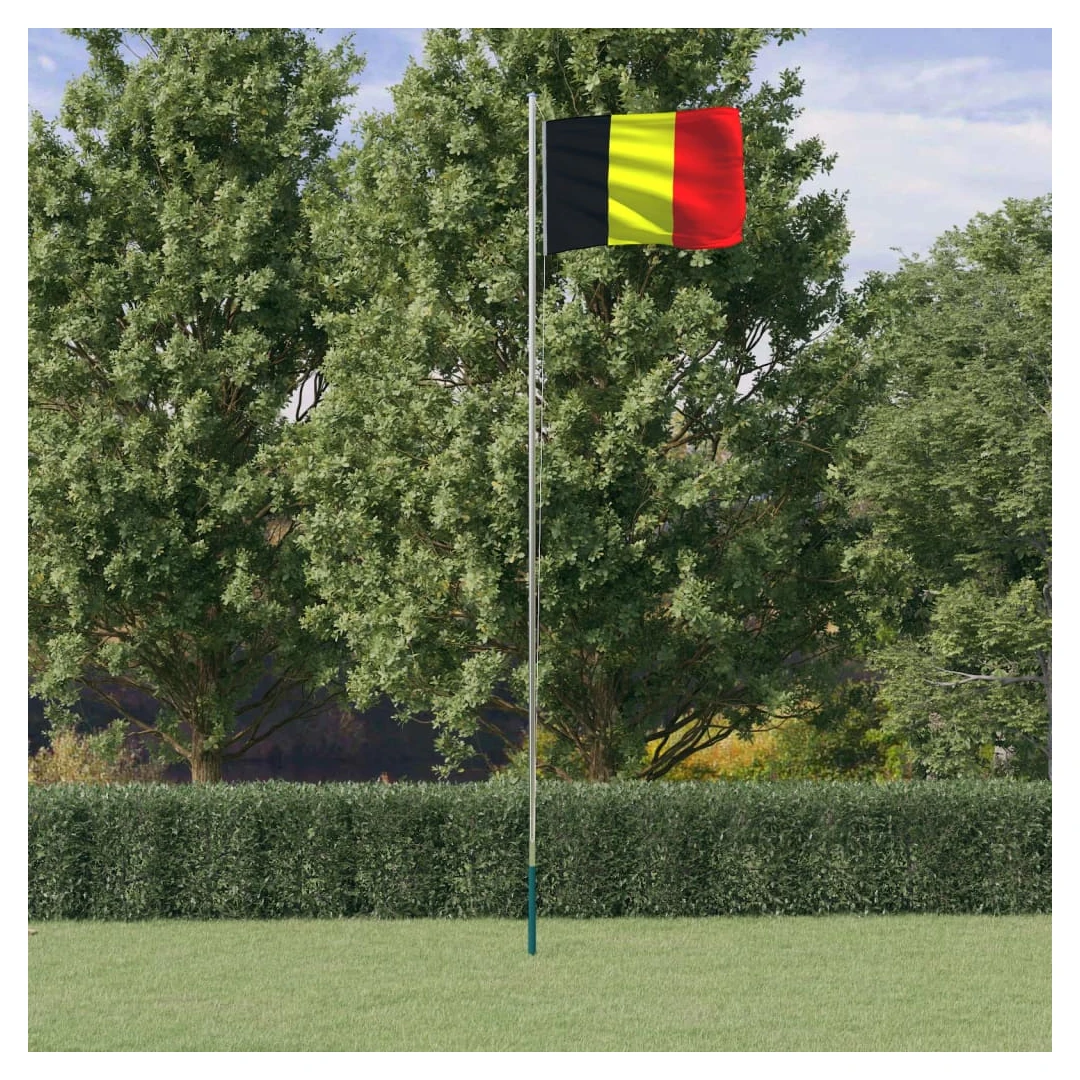 Steag Belgia și stâlp din aluminiu, 6,23 m - Combinând stâlpul secțional cu steagul Belgiei, acest set de steag național va deveni elementul de atracție din grădina dvs., la petreceri sau la even...