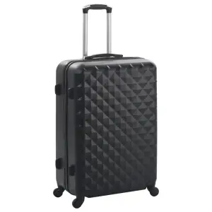 Set valiză carcasă rigidă, 3 buc., negru, ABS - Indiferent dacă plecați într-o călătorie de afaceri sau în vacanță, acest set de valize cu carcasă rigidă, cu aspect atrăgător, vă asigură spațiu sufi...