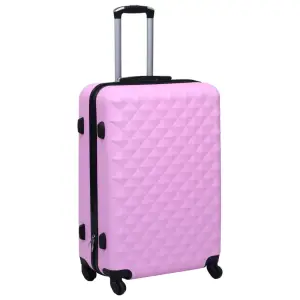 Set de valize cu carcasă rigidă, 3 piese, roz, ABS - Indiferent dacă plecați într-o călătorie de afaceri sau în vacanță, acest set de valize cu carcasă rigidă, cu aspect atrăgător, vă asigură spațiu sufi...