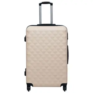 Set de valize cu carcasă rigidă, 2 piese, auriu, ABS - Indiferent dacă plecați într-o călătorie de afaceri sau în vacanță, acest set de valize cu carcasă rigidă, cu aspect atrăgător, vă asigură spațiu sufi...