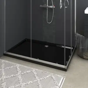 Cădiță de duș dreptunghiulară din ABS, negru, 80x120 cm - Această cădiță de duș, cu aspectul său simplu, lucios, va adăuga o notă modernă băii dumneavoastră. Concepută pentru a fi confortabilă, această cadă d...