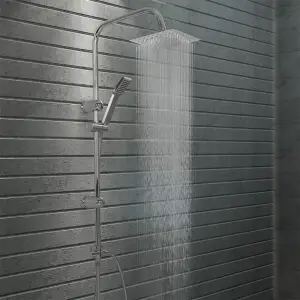 Set de duș cu două capete, cu duș de mână, oțel inoxidabil - Acest set de duș cu două capete este soluția ideală pentru o experiență de duș luxoasă, cu duș tip ploaie și cu duș de mână. Datorită designului elega...