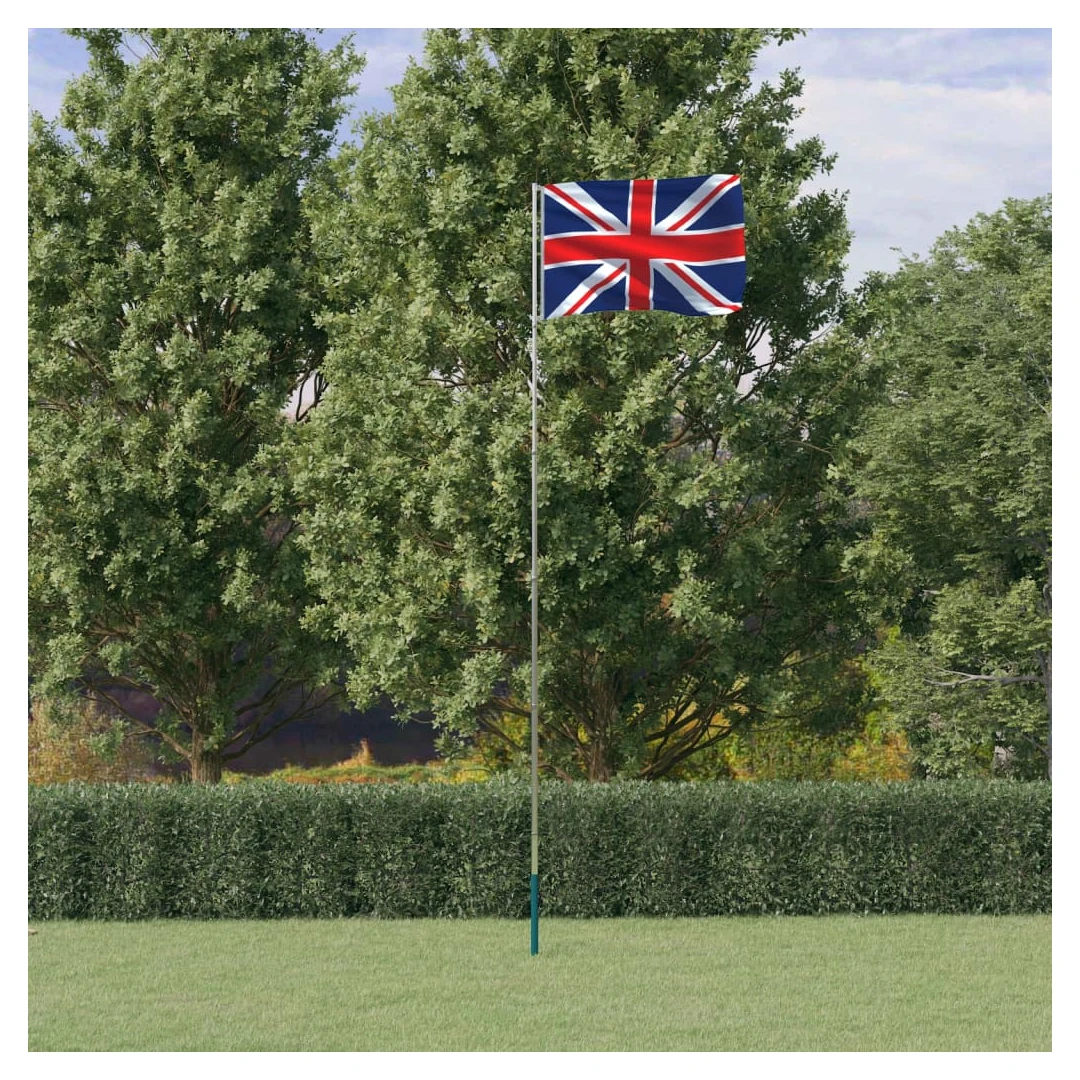 Steag Marea Britanie și stâlp din aluminiu, 5,55 m - Combinând stâlpul telescopic cu steagul Marii Britanii, acest set de steag național va deveni elementul de atracție din grădina dvs., la petreceri sau...