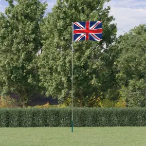 Steag Marea Britanie și stâlp din aluminiu, 5,55 m - Combinând stâlpul telescopic cu steagul Marii Britanii, acest set de steag național va deveni elementul de atracție din grădina dvs., la petreceri sau...