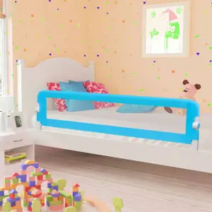 Balustradă de protecție pat copii albastru 180x42 cm poliester - Această balustradă de siguranță pentru pat este ideală pentru a-i împiedica pe micuții dvs. să cadă din pat în timpul somnului. Prevăzută cu un buton...