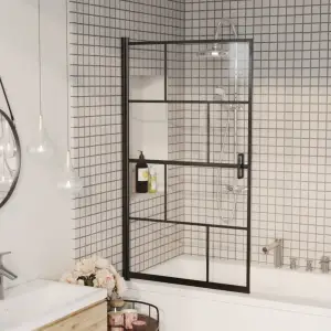 Cabină de duș, negru, 80x140 cm, ESG - Această cabină de duș combină stilul cu funcționalitatea și se va potrivi perfect în decorul băii dvs. Profilul din aluminiu și panoul ESG (sticlă sec...