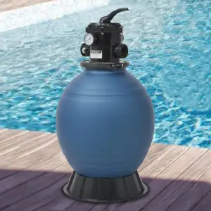 Filtru cu nisip pentru piscină supapă 6 poziții albastru 460 mm - Cu ajutorul nisipului ca mediu de filtrare, acest filtru cu nisip pentru piscină este eficient în filtrarea și epurarea apei din piscina dvs. Acesta e...