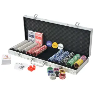 Set de poker cu 500 de jetoane cu laser din aluminiu - Jocul de poker este un mod popular de a vă petrece timpul cu prietenii, în orice anotimp. Doar deschizând trusa vă veți simți ca și cum ați fi în Las...