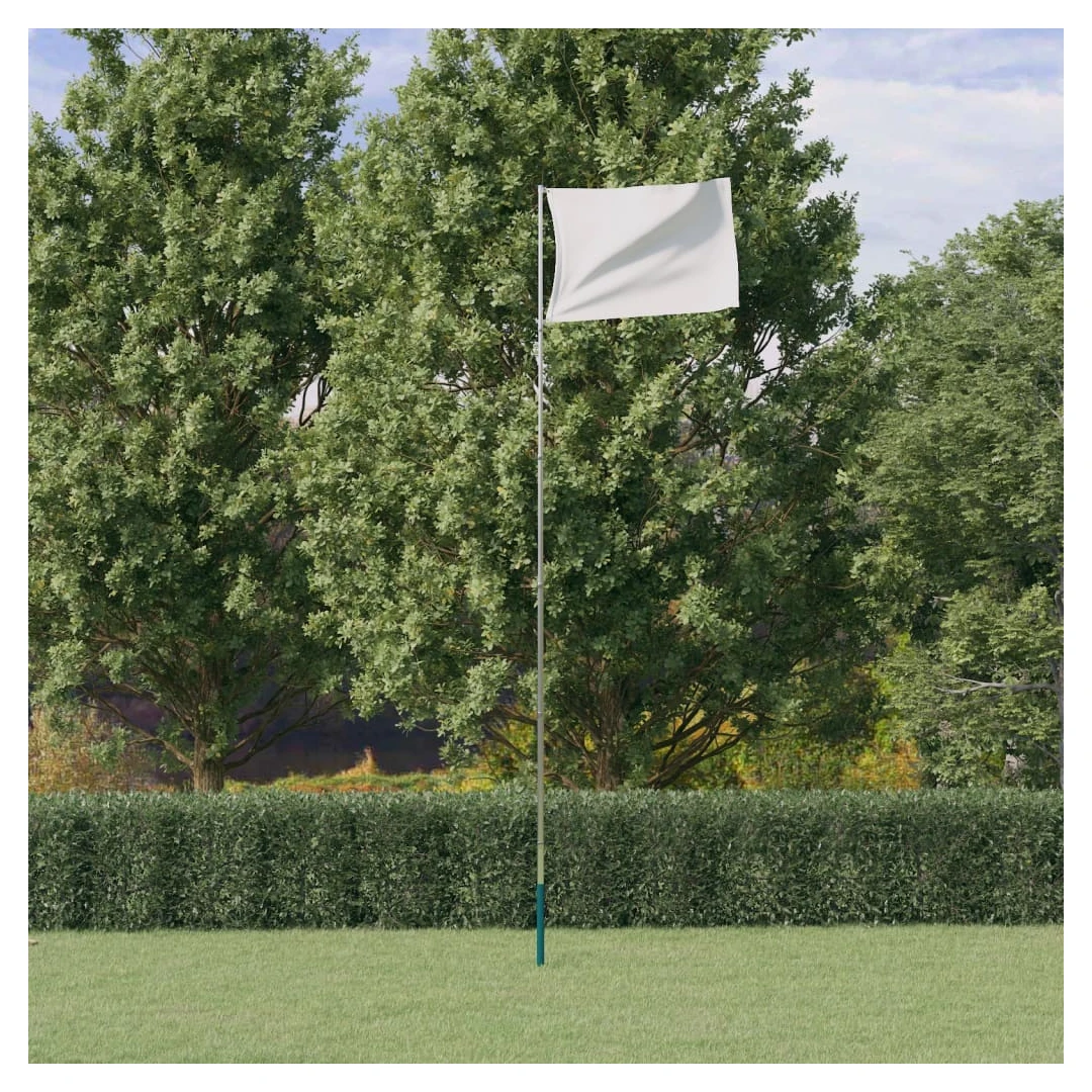 Stâlp de steag telescopic, argintiu, 5,55 m, aluminiu - Acest stâlp telescopic din aluminiu este perfect pentru un steag național sau pentru un anumit steag (nu este inclus), fiind o atracție în grădina dvs...