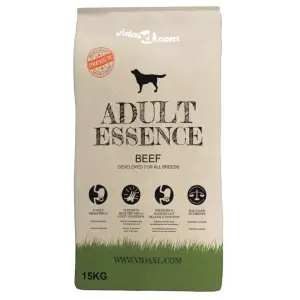 Hrană de câini uscată premium Adult Essence vită 15 kg - Hrana noastră uscată premium pentru câini Adult Essence Beef este bogată în prebiotice care susțin sănătatea sistemului digestiv al câinelui dvs., con...