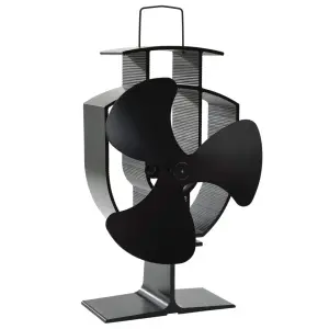 Ventilator de sobă cu alimentare termică, 3 palete, negru - Acest ventilator de sobă este modul silențios de a încălzi o cameră. Ajută la circularea căldurii de la un cuptor de sobă independent sau arzător de b...