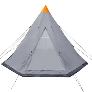 Cort pentru 4 persoane, gri - Acest cort unic de camping este perfect pentru toate aventurile dvs. în aer liber! Are un interior confortabil, potrivit pentru campare în aer liber,...