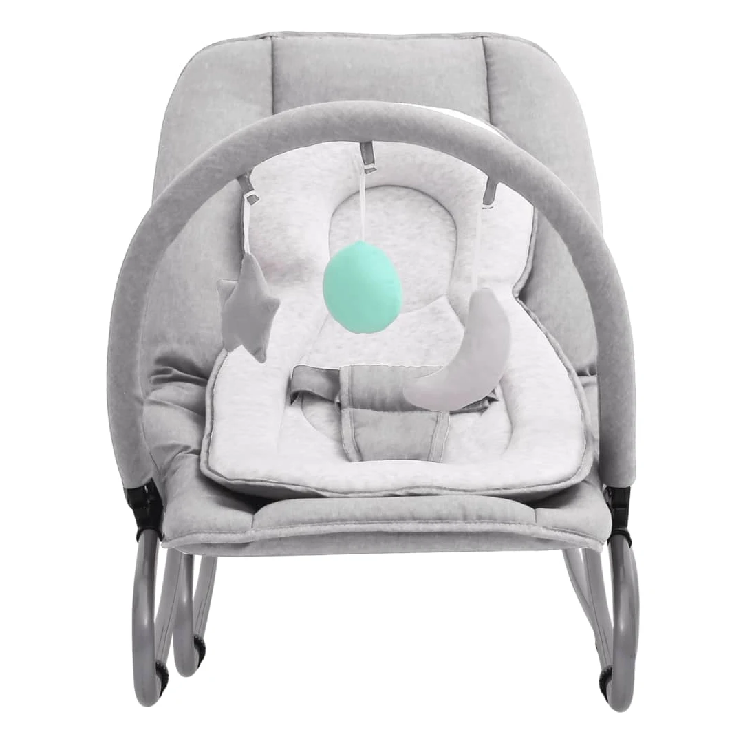 Balansoar pentru bebeluși, gri deschis, oțel - Acest balansoar confortabil pentru copii vă menține copilul distrat și liniștit atunci când sunteți ocupat cu treburile casnice. Spătarul și suportul...