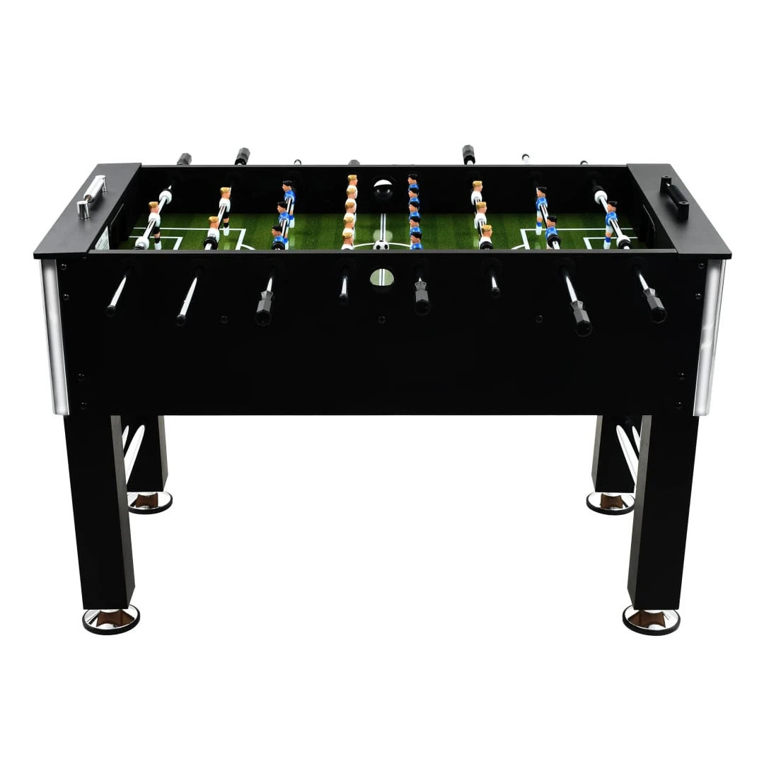 Masă de fotbal, negru, 140 x 74,5 x 87,5 cm, oțel, 60 kg - Puteți găzdui un joc de fotbal de masă profesionist în confortul propriei dvs. case cu această masă de fotbal. Este potrivită pentru jocul unu-la-unu...