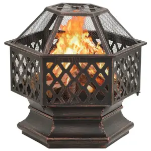 Vatră de foc rustică, cu vătrai, 62x54x56 cm oțel, XXL - Această vatră de foc în stil rustic este ideală pentru a crea o căldură suplimentară și o atmosferă confortabilă, în grădina sau pe terasa dvs. Materi...