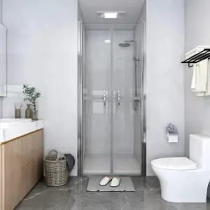 Ușă cabină de duș, transparent, 86 x 190 cm, ESG - Această ușă pentru cabina de duș combină stilul și funcționalitatea, oferind o cale de acces largă și practică în duș. Cadrul din aluminiu și panouril...