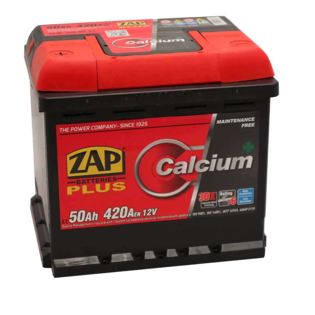 Baterie auto ZAP Plus 50Ah borna inversa - 