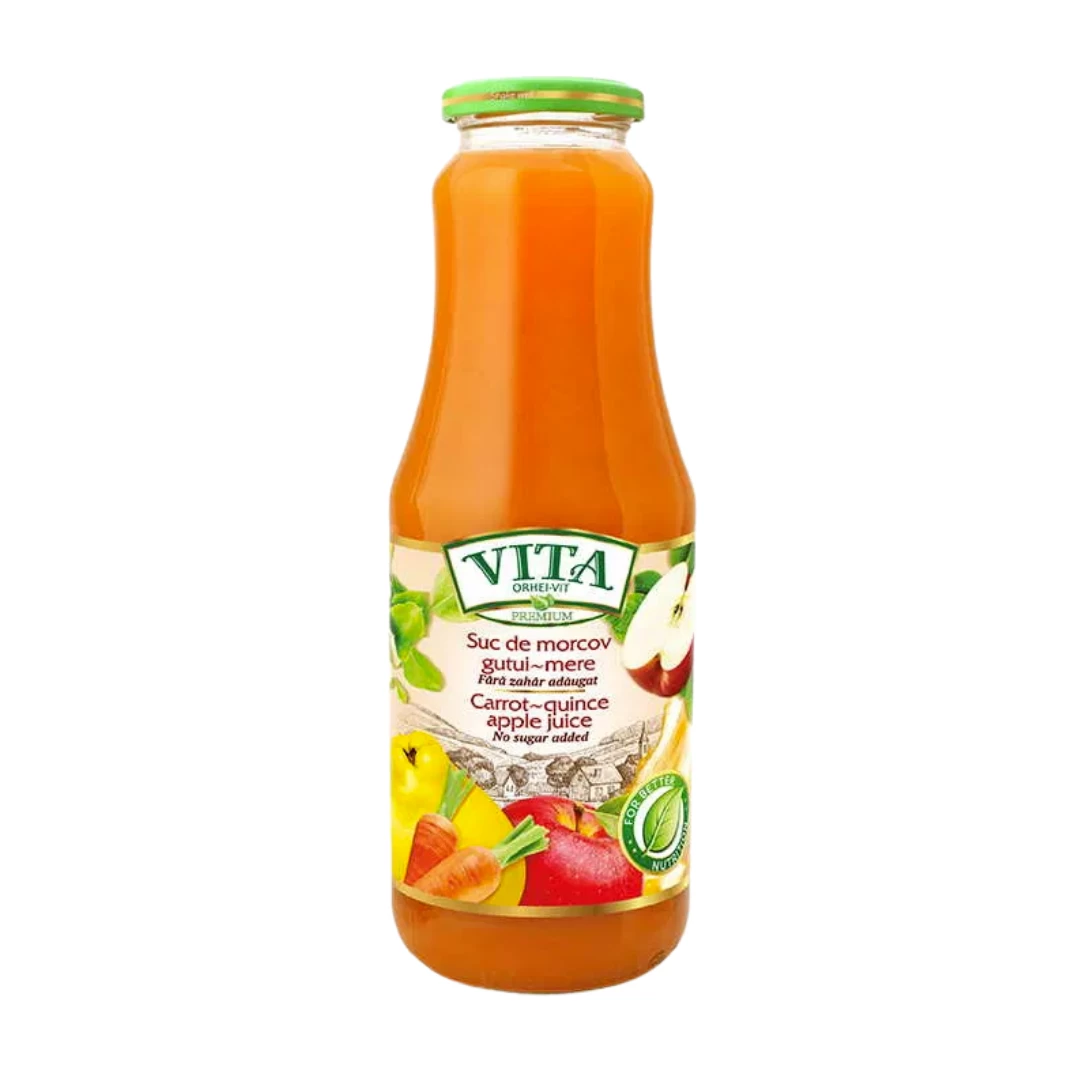 Bax 8 sticle suc natural, Vita Premium, morcov, gutui si mere 8X1L - 