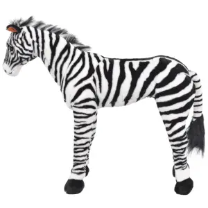 Zebră de jucărie din pluș în picioare, alb și negru, XXL - Joaca va fi mult mai distractivă pentru copilul dvs. cu această girafă de jucărie adorabilă! Această jucărie drăgălașă din pluș foarte moale, cu trăsă...