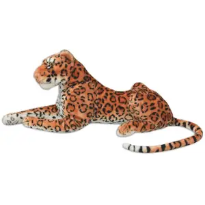 Leopard de jucărie din pluș maro XXL - Aduceți „jungla” în camera copilului dvs. cu acest leopard de pluș moale, mărimea XXL, ce se bucură de detalii inspirate de realitate și un aspect imp...