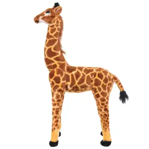 Jucărie de pluș girafă în picioare, maro și galben, XXL - Joaca va fi mult mai distractivă pentru copilul dvs. cu această girafă de jucărie adorabilă! Această jucărie drăgălașă din pluș foarte moale, cu trăsă...