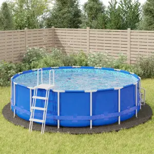 Acoperire geotextil piscină, gri deschis, Ø550 cm, poliester - Așezați materialul de sol sub piscina dvs. pentru a oferi protecția necesară și a prelungi durata de viață a căptușelii dvs. de piscină!  Țesătură dur...