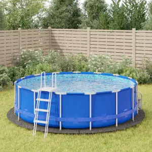Acoperire geotextil piscină, gri deschis, Ø458 cm, poliester - Așezați materialul de sol sub piscina dvs. pentru a oferi protecția necesară și a prelungi durata de viață a căptușelii dvs. de piscină!  Țesătură dur...