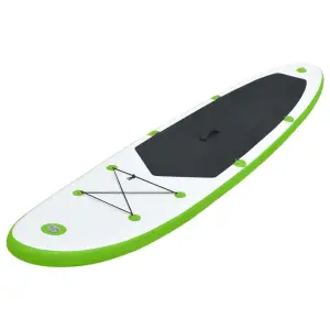 Set placă gonflabilă SUP, verde și alb - Această placă SUP este ideală pentru începători, paddling pentru amatori și surf pe valuri mici, oferind confort și stabilitate. Prevăzută cu supape c...