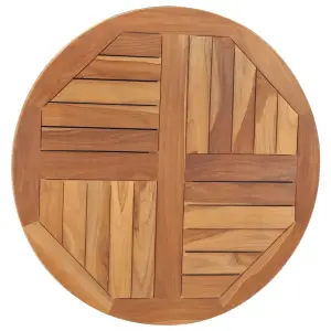 Blat de masă rotund, 70 cm, lemn masiv de tec, 2,5 cm - Reinventați-vă masa cu acest blat din lemn masiv de tec. Este o soluție excelentă pentru a oferi un aspect nou mesei de acasă sau meselor din spații c...
