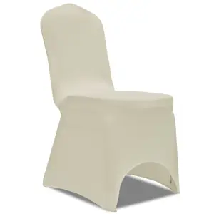 Husă de scaun elastică, 6 buc., crem - Această husă de scaun vă va înfrumuseța, fără îndoială, evenimentele dvs., precum nunți, banchete, conferințe, târguri etc. Se potrivește aproape tutu...