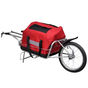 Remorcă cargo  de bicicletă cu o roată și geantă de depozitare - Această bicicletă cargo 2-în-1, prevăzută cu o structură robustă, cu o singură roată, este perfectă pentru a transporta cu ușurință o mulțime de produ...