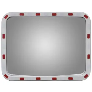 Oglindă de trafic convexă dreptunghiulară, 60 x 80 cm, cu reflectoare - Această oglindă de trafic convexă de exterior va fi o alegere ideală pentru scopuri de protecție și siguranță. Poate fi folosită în intersecții, pe dr...