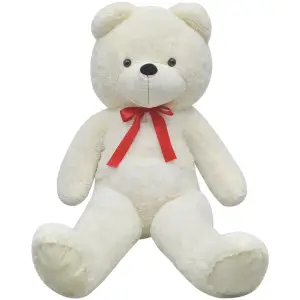 Ursuleț de pluș moale de jucărie XXL, alb, 160 cm - Acest ursuleț de pluș XXL pufos va deveni cel mai bun prieten pentru îmbrățișări. Datorită aspectului său realistic, va fi cadoul perfect pentru cei d...