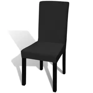 Huse de scaun elastice drepte, 4 buc., negru - Aceste huse pentru scaune sunt moi și nu se șifonează, putând fi folosite în diferite locații, precum restaurante, hoteluri, reședințe private sau la...