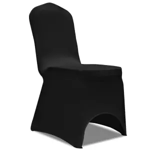 Husă de scaun elastică, 4 buc., negru - Această husă de scaun vă va înfrumuseța, fără îndoială, evenimentele dvs., precum nunți, banchete, conferințe, târguri etc. Se potrivește aproape tutu...