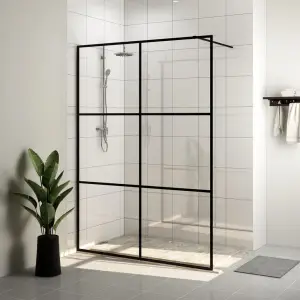 Paravan de duș walk-in negru 140x195 cm sticlă ESG transparentă - Aduceți un plus de estetică modernă în baia dvs. cu acest paravan de duș walk-in din sticlă transparentă! Oferă un stil rafinat, cu materiale premium,...