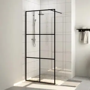 Paravan de duș walk-in negru 90x195 cm sticlă ESG transparentă - Aduceți un plus de estetică modernă în baia dvs. cu acest paravan de duș walk-in din sticlă transparentă! Oferă un stil rafinat, cu materiale premium,...