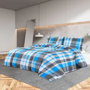 Set cu husă de pilotă, albastru și gri, 200x200 cm, bumbac - Acest set de pilotă este moale și confortabil, adăugând o notă plăcută dormitorului dvs. Material confortabil: Acest set de lenjerie de pat este reali...