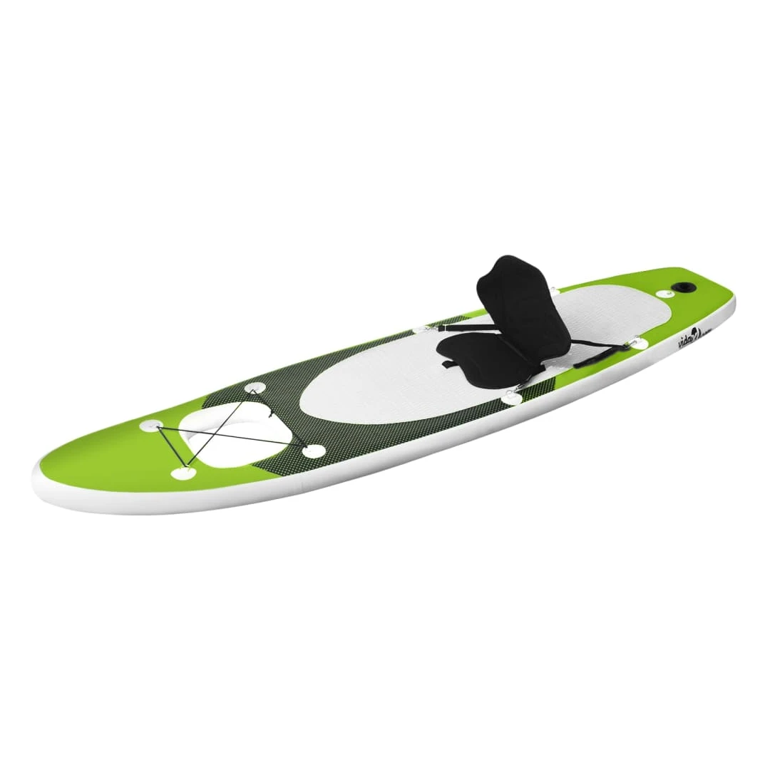 Set de placă SUP gonflabilă, verde, 360x81x10 cm - Această set de placă SUP este ideală pentru începători, paddling pentru amatori și surf pe valuri mici, oferind confort și stabilitate. Placa de paddl...