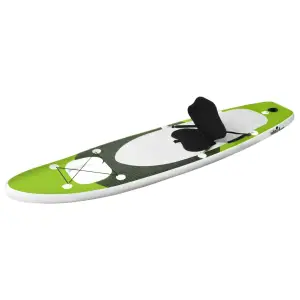 Set de placă SUP gonflabilă, verde, 360x81x10 cm - Această set de placă SUP este ideală pentru începători, paddling pentru amatori și surf pe valuri mici, oferind confort și stabilitate. Placa de paddl...
