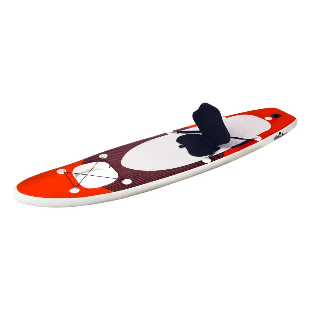 Set de placă SUP gonflabilă, roşu, 360x81x10 cm - Această set de placă SUP este ideală pentru începători, paddling pentru amatori și surf pe valuri mici, oferind confort și stabilitate. Placa de paddl...