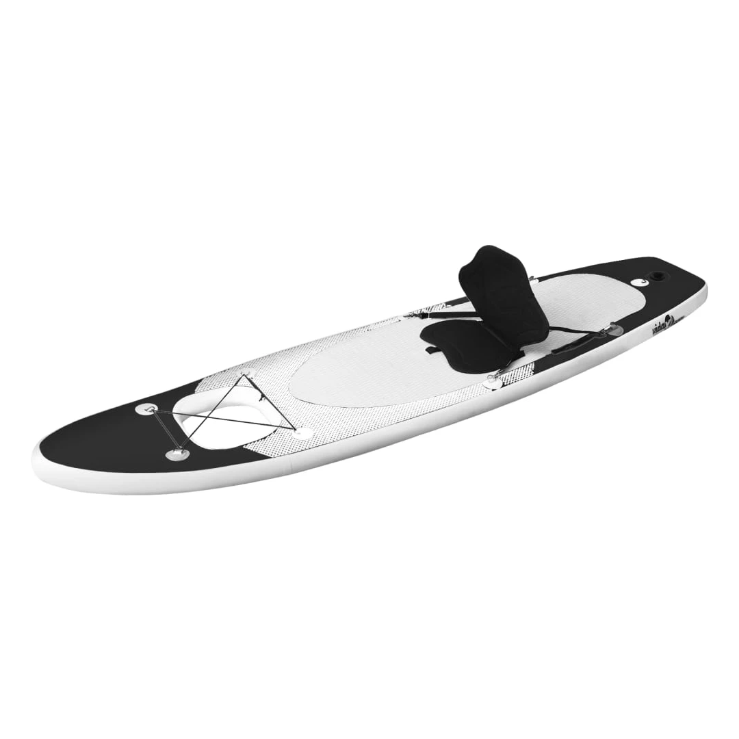 Set placă paddleboarding gonflabilă, negru, 360x81x10 cm - Această set de placă SUP este ideală pentru începători, paddling pentru amatori și surf pe valuri mici, oferind confort și stabilitate. Placa de paddl...