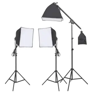 Kit studio foto cu set de lămpi - Acest set de studio foto este o alegere ideală pentru fotografierea în studio sau la locație. Performanță excelentă de iluminare: Lămpile softbox ofer...